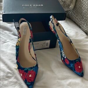 Cole Haan floral slingback low pump